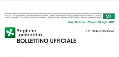 Regione Lombardia. Bollettino Ufficiale. Venerdì 08 Luglio 2022.