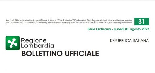 Regione Lombardia. Bollettino Ufficiale. Lunedì 01 Agosto 2022.