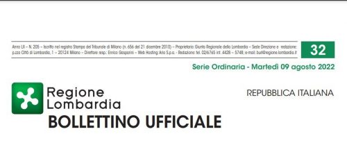 Regione Lombardia. Bollettino Ufficiale. Martedì 09 Agosto 2022.
