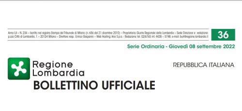 Bollettino Ufficiale di Regione Lombardia di Giovedì 08 Settembre 2022.
