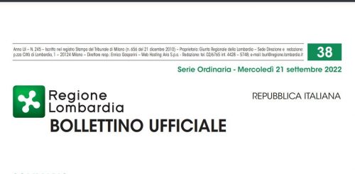 Bollettino Ufficiale di Regione Lombardia di Mercoledì 21 Settembre 2022.