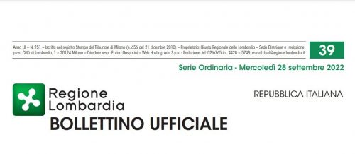 Bollettino Ufficiale di Regione Lombardia di Mercoledì 28 Settembre 2022.