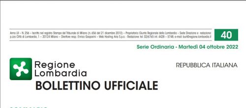 Bollettino Ufficiale di Regione Lombardia di Martedì 04 Ottobre 2022.