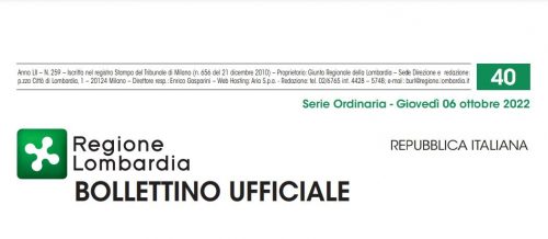 Bollettino Ufficiale di Regione Lombardia di Giovedì 06 Ottobre 2022.