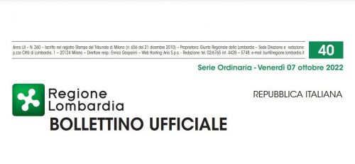 Bollettino Ufficiale di Regione Lombardia di Venerdì 07 Ottobre 2022.