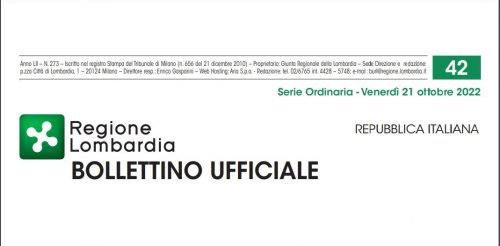 Bollettino Ufficiale di Regione Lombardia di Venerdì 21 Ottobre 2022.