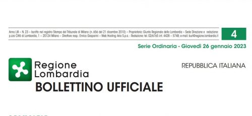 Bollettino Ufficiale di Regione Lombardia Giovedì 26 Gennaio 2023.