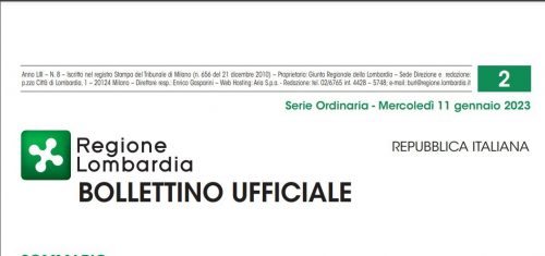 Bollettino Ufficiale di Regione Lombardia Mercoledì 11 Gennaio 2023.