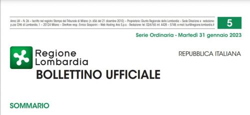 Bollettino Ufficiale di Regione Lombardia Martedì 31 Gennaio 2023