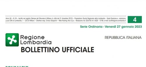 Bollettino Ufficiale di Regione Lombardia Venerdì 27 Gennaio 2023.