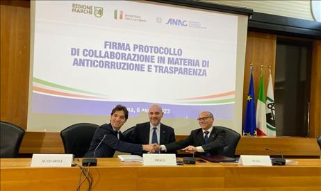 Legalita' e efficienza: la Regione Marche prima in Italia firma due Protocolli con Ministero Interno e Anac e sperimenta una pra… – www.regione.marche.it