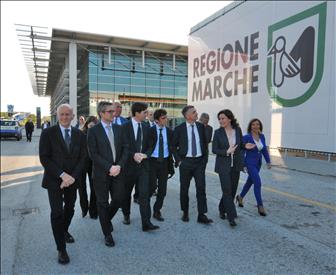 Polo intermodale Marche – Sopralluogo dei viceministri Rixi e Bignami con il presidente Acquaroli – www.regione.marche.it