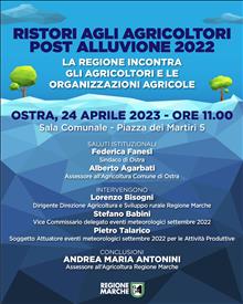 Ristori agli agricoltori post alluvione 2022: la Regione Incontra gli operatori e le associazioni agricole, a Ostra, lunedì 24 a… – www.regione.marche.it
