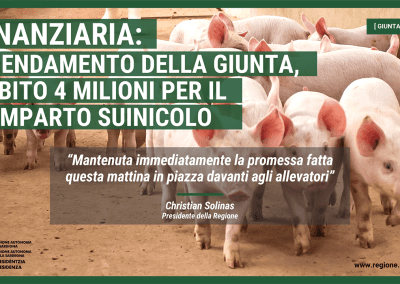 Finanziaria: passa un emendamento della Giunta, subito 4 milioni per il comparto suinicolo. Il Presidente Solinas: Mantenuta imm… – www.regione.sardegna.it