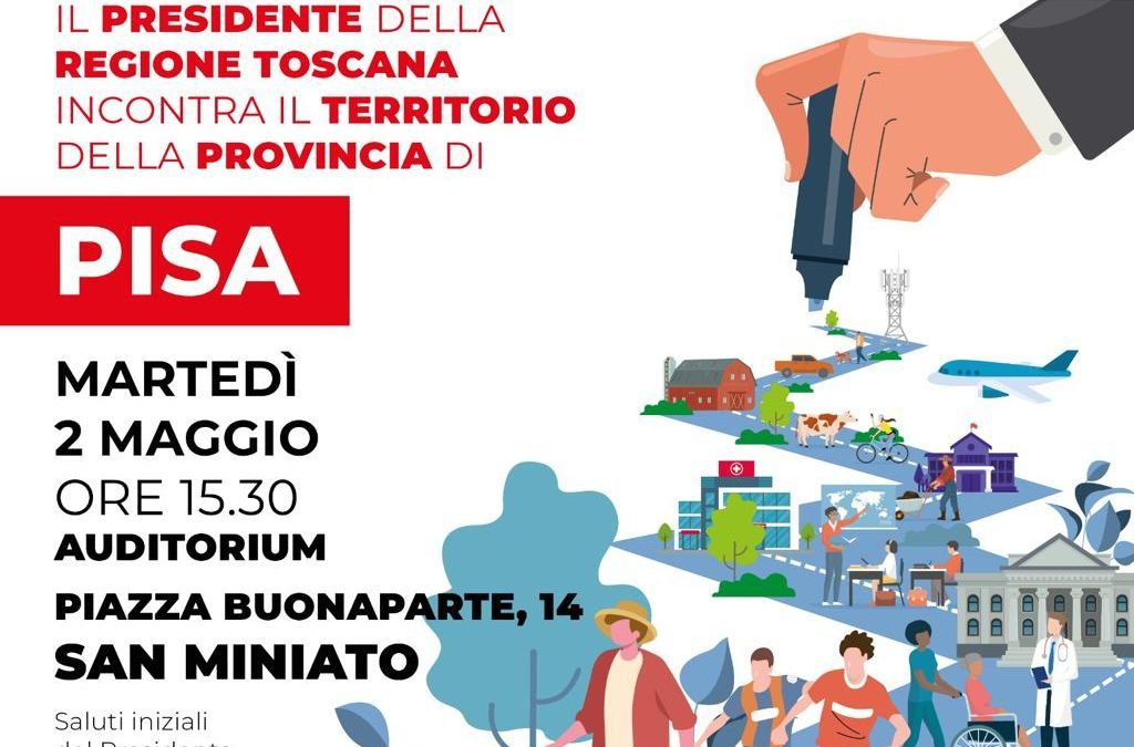 Metà mandato, martedì 2 maggio il presidente Giani a San Miniato (Pi) 
						 – www.toscana-notizie.it
