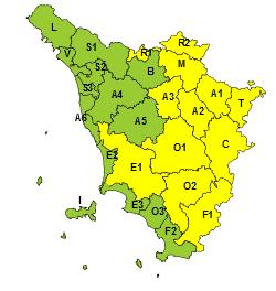 Codice giallo per temporali e rischio idrogeologico sabato 10 giugno 
						 – www.toscana-notizie.it