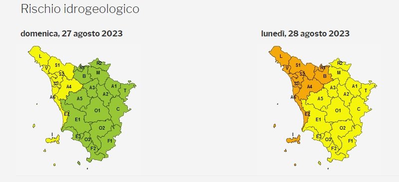 In arrivo temporali e nubifragi, allerta arancione e gialla in Toscana 
						 – www.toscana-notizie.it