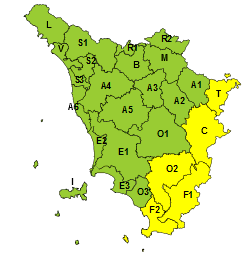 Codice giallo per temporali forti e rischio idrogeologico dalle 10 di venerdì 4 agosto 
						 – www.toscana-notizie.it