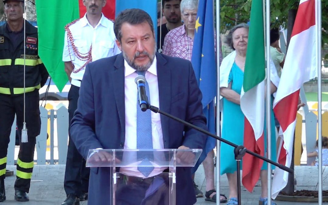 Genova, il ministro Salvini alla cerimonia in ricordo delle vittime del Ponte Morandi – www.mit.gov.it