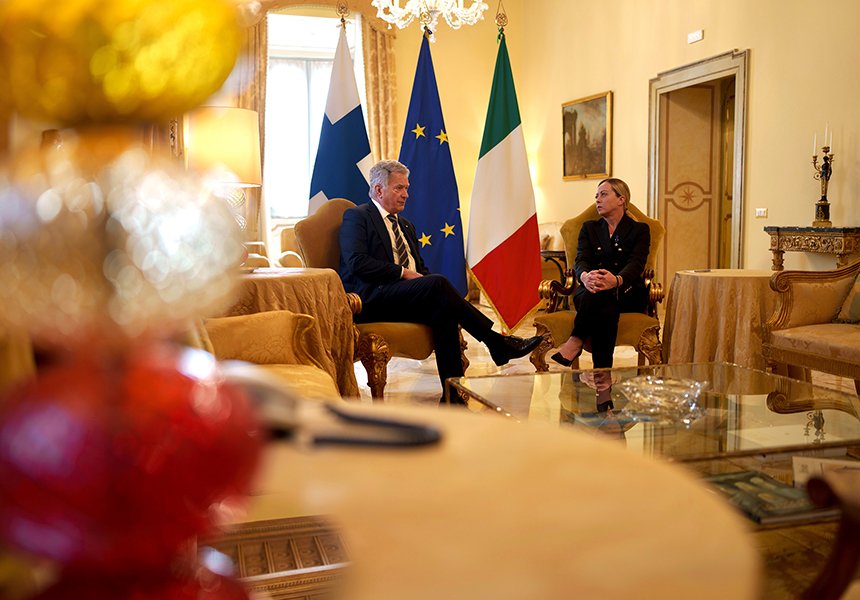 Il Presidente Meloni incontra il Presidente della Repubblica di Finlandia, Sauli Niinistö – www.governo.it