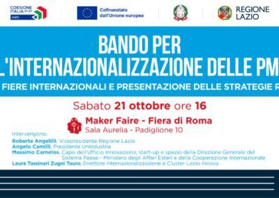 Presentazione del bando per l’internazionalizzazione delle PMI – www.lazioeuropa.it