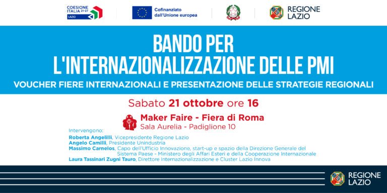 Presentazione del bando per l’internazionalizzazione delle PMI – www.lazioeuropa.it