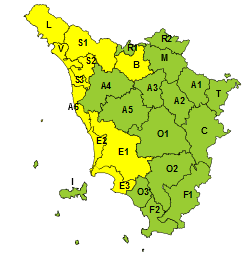 Maltempo, codice giallo per rischio idrogeologico esteso fino al 25 ottobre 
						 – www.toscana-notizie.it
