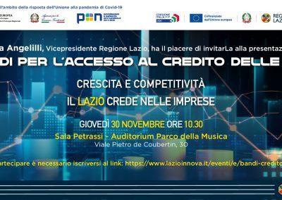 Presentazione dei bandi per l’accesso al credito delle PMI – www.lazioeuropa.it
