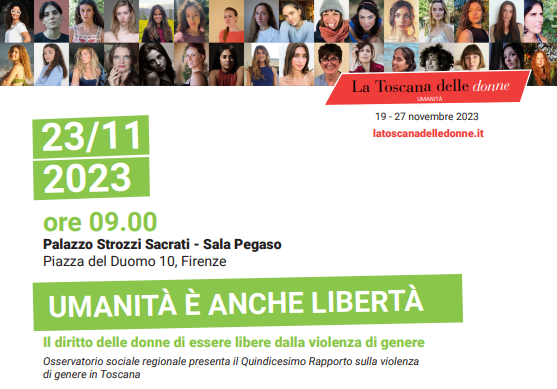 Violenza di genere, giovedì 23 presentazione del XV rapporto. Alle 11 punto stampa 
						 – www.toscana-notizie.it