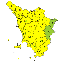 Maltempo, codice giallo per rischio idrogeologico, mareggiate e vento 
						 – www.toscana-notizie.it