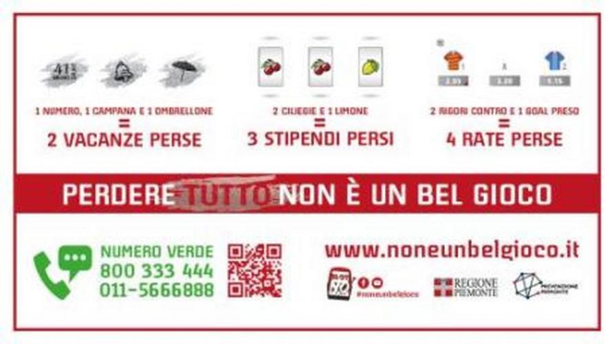 Le nuove tappe della campagna contro il gioco d’azzardo patologico
 – www.regione.piemonte.it