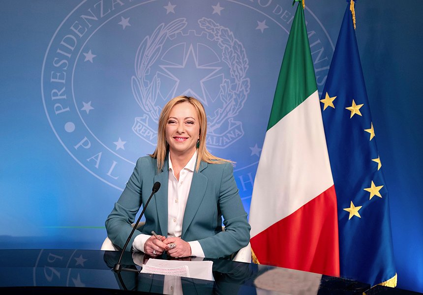 Il Presidente Meloni alla presentazione di PhotoAnsa 2023 – www.governo.it