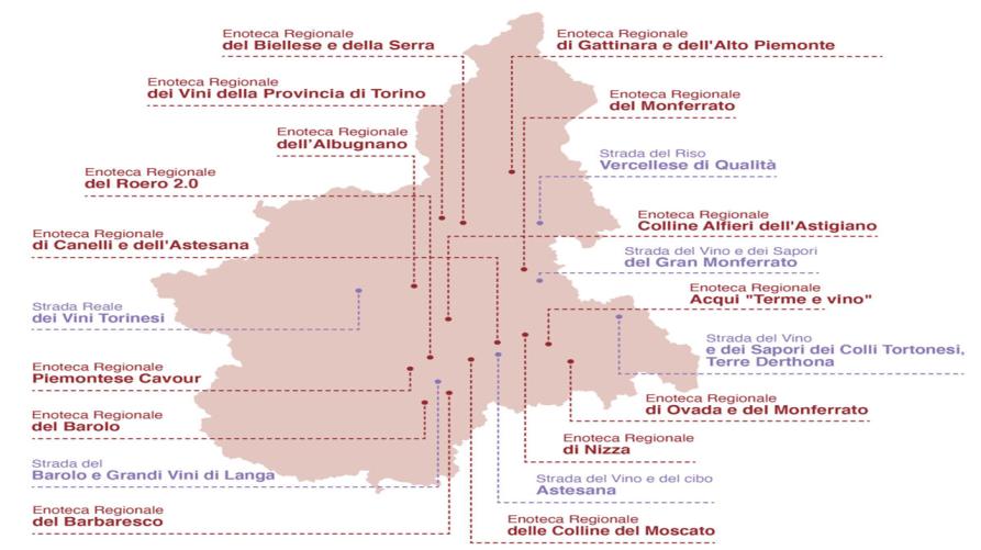 A sistema le Enoteche regionali e le Strade del vino e del gusto
 – www.regione.piemonte.it