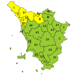 Pioggia e temporali, codice giallo per venerdì 5 gennaio  
						 – www.toscana-notizie.it
