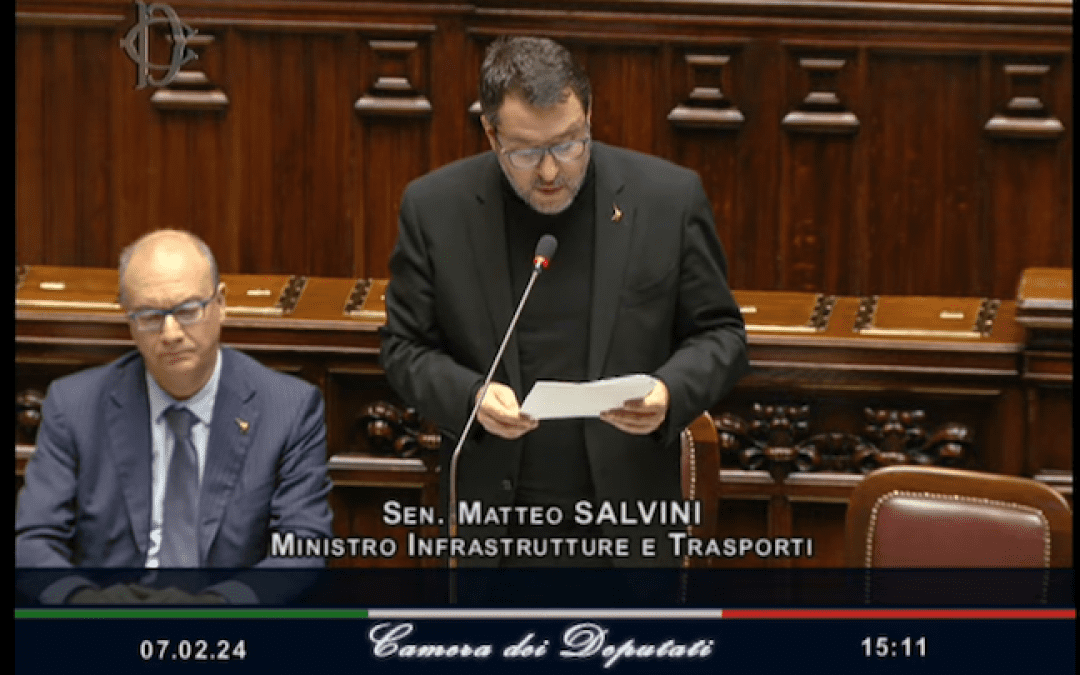 Il ministro Salvini al question time alla Camera dei Deputati – www.mit.gov.it
