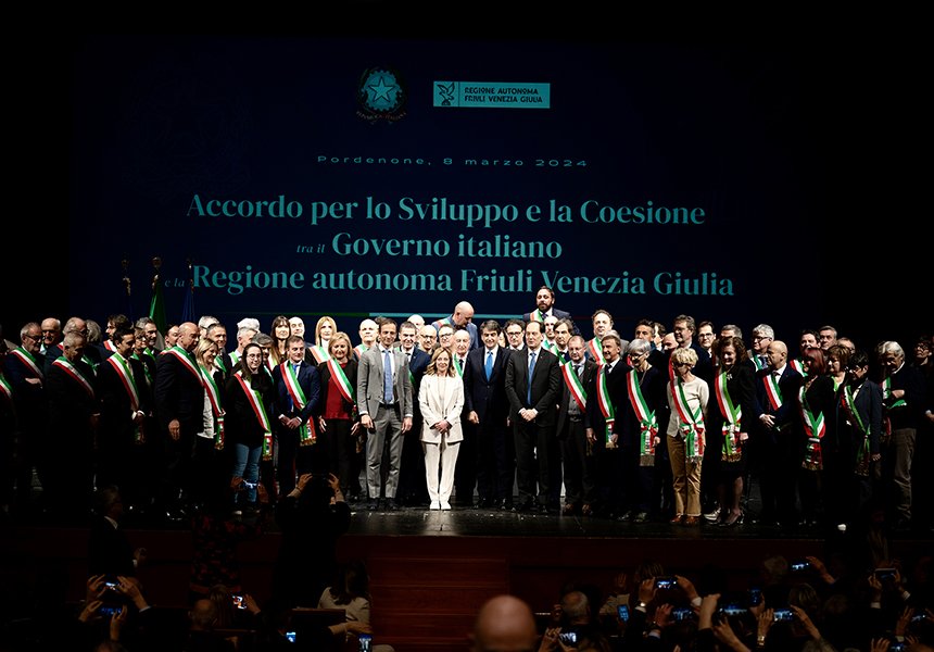 Firma dell’Accordo per lo sviluppo e la coesione tra il Governo e la Regione Friuli-Venezia Giulia – www.governo.it