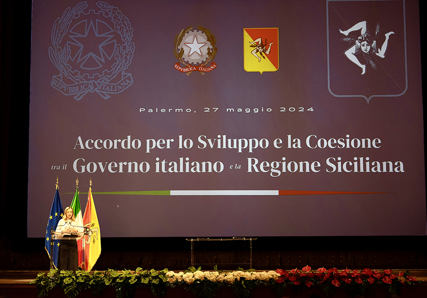 Firma dell’Accordo per lo sviluppo e la coesione tra il Governo e la Regione Siciliana – www.governo.it
