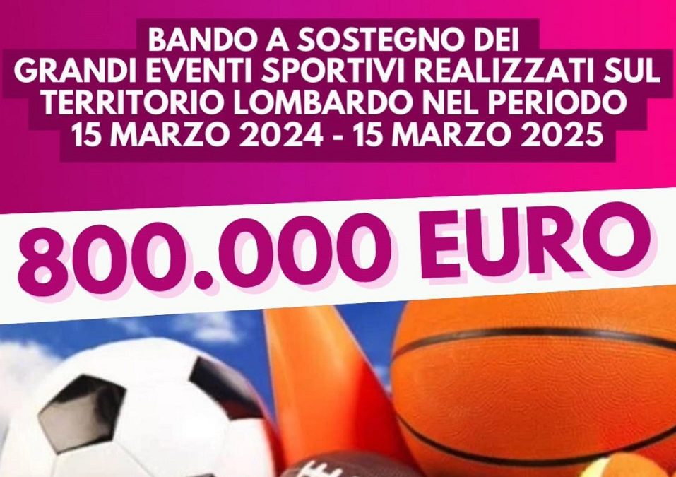 Grandi eventi sportivi pubblicato bando da 800.000 euro – www.lombardianotizie.online