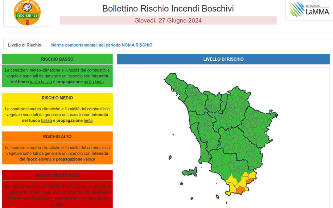 Incendi, dal 1 luglio vietato accendere fuochi in tutta la Toscana 
						 – www.toscana-notizie.it