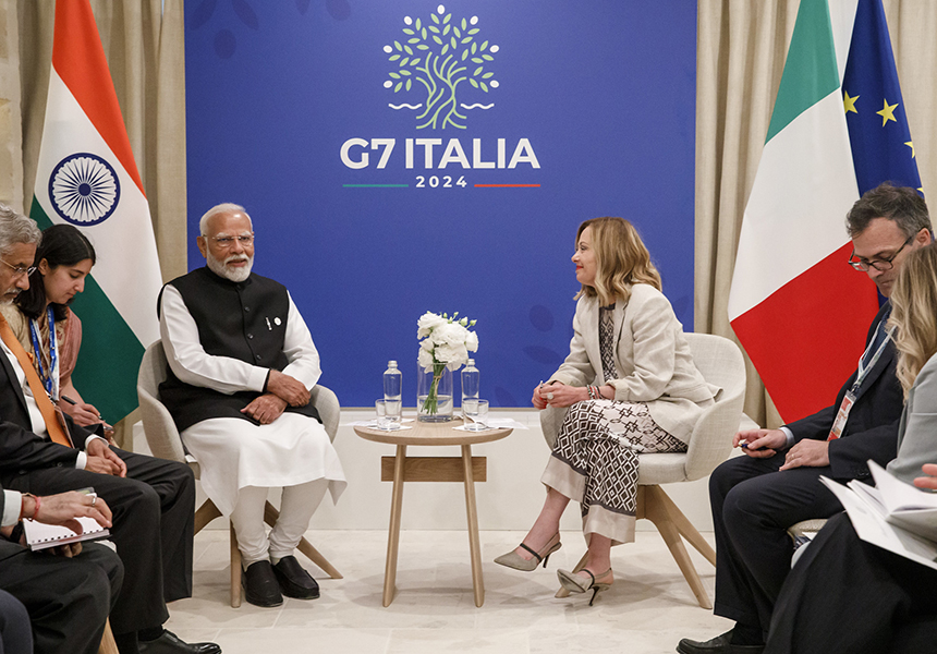 Vertice G7, incontro bilaterale Meloni – Modi – www.governo.it