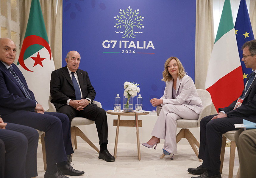 Vertice G7, incontro bilaterale Meloni – Tebboune – www.governo.it