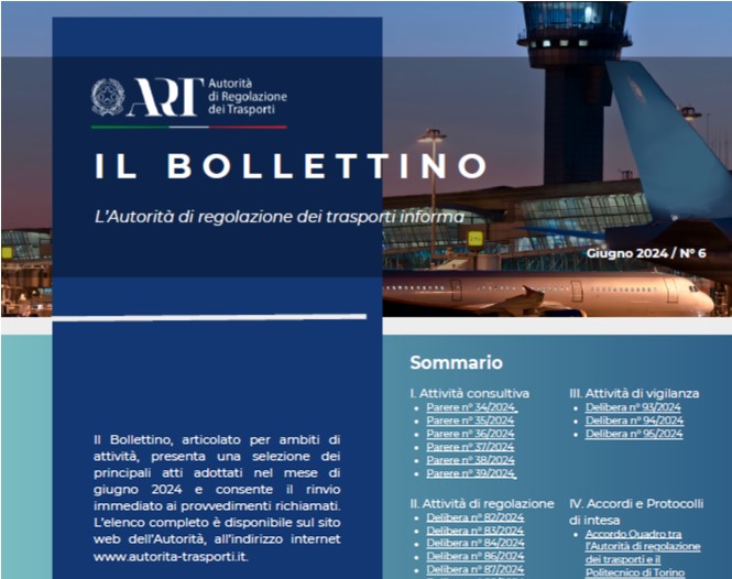 Pubblicato il Bollettino ART n. 6/2024 – www.autorita-trasporti.it