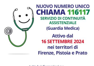 Da lunedì 16 settembre 116117 attivo a Firenze, Prato e Pistoia
– www.toscana-notizie.it