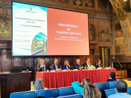 Nuovo Piano regionale Trasporti 2024-2034, alla Sala dei Notari confronto sulla proposta preadottata dalla Giunta con un secondo tavolo focalizzato sul trasporto ferroviario e TPL – www.regione.umbria.it