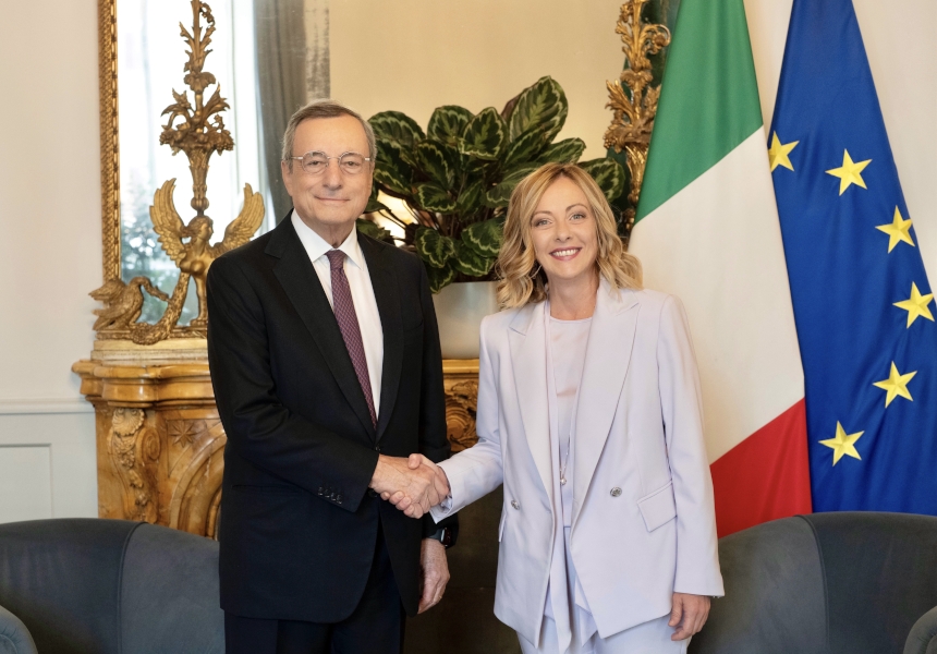 Il Presidente Meloni riceve il Presidente Draghi a Palazzo Chigi – www.governo.it