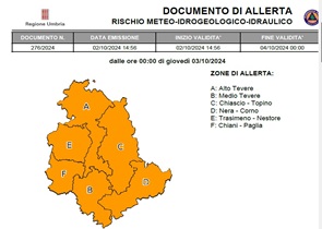 maltempo: allerta arancione domani in umbria per rischio idrogeologico – www.regione.umbria.it