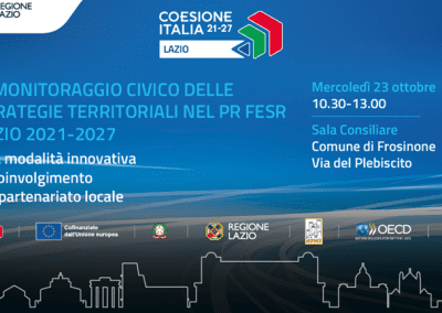 Monitoraggio civico delle Strategie Territoriali: il 23 ottobre incontro a Frosinone – www.lazioeuropa.it