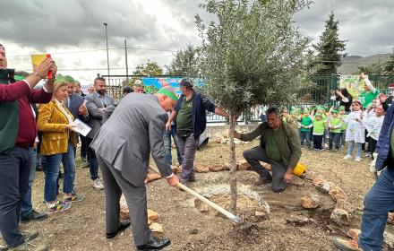 Festa dell’albero, assessore Barbagallo pianta un ulivo con gli studenti di Misilmeri