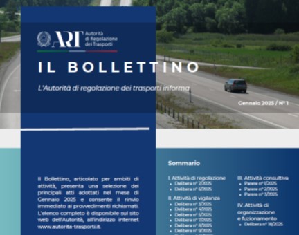 Pubblicato il Bollettino ART n. 1/2025 – www.autorita-trasporti.it