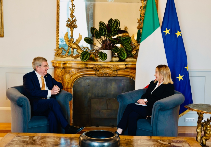 Il Presidente Meloni incontra il Presidente del CIO Bach – www.governo.it